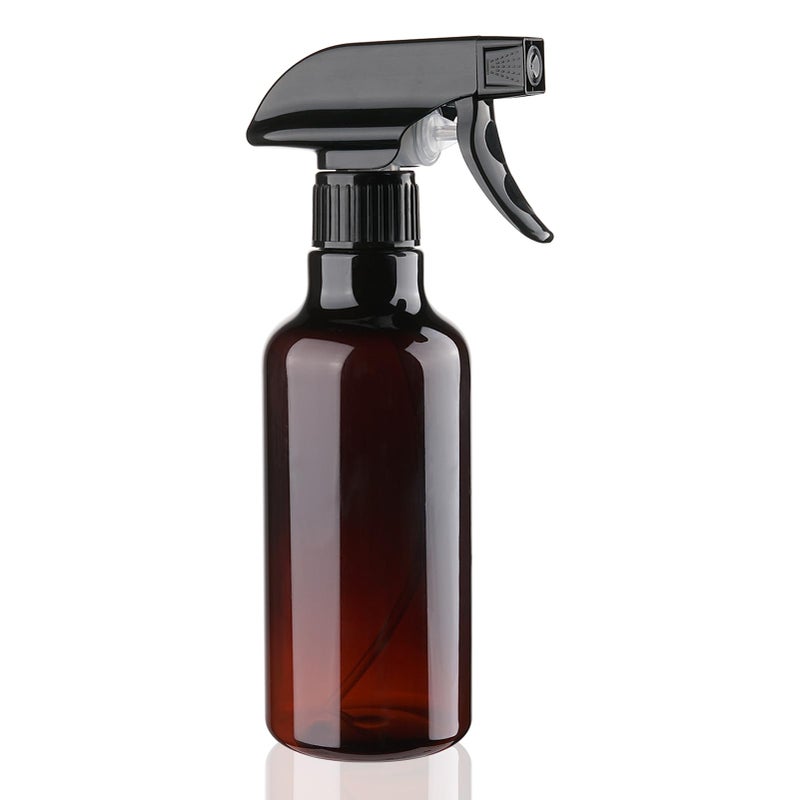 Hethyo Spray Bottles 12oz Plastic Spray Bottle for Hair Mist/Stream Heavy Duty Empty Spray Bottles for Cleaning Solutions, Plants (12oz-Brown) - Image 1
