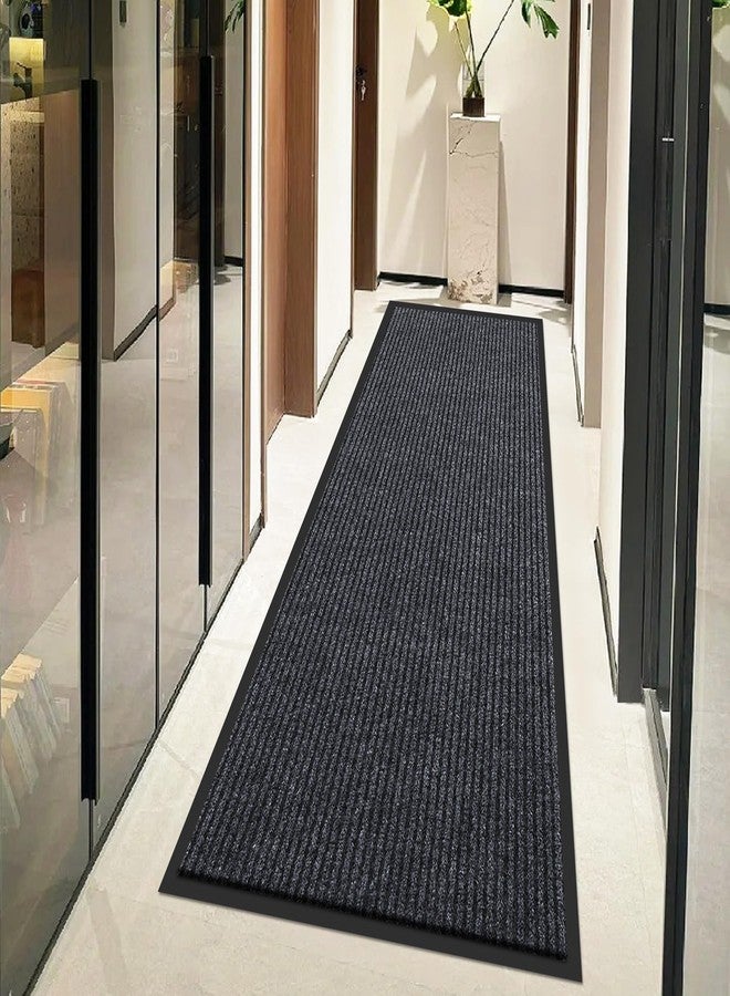 BesWin Large Indoor Outdoor Door Mat, 2' x 6' Heavy Duty Commercial Floor Mat Inside Outside Entrance, Rubber Border Doormats for Entryway, High Traffic Area, Waterproof, Low-Profile, Easy to Clean - Image 2