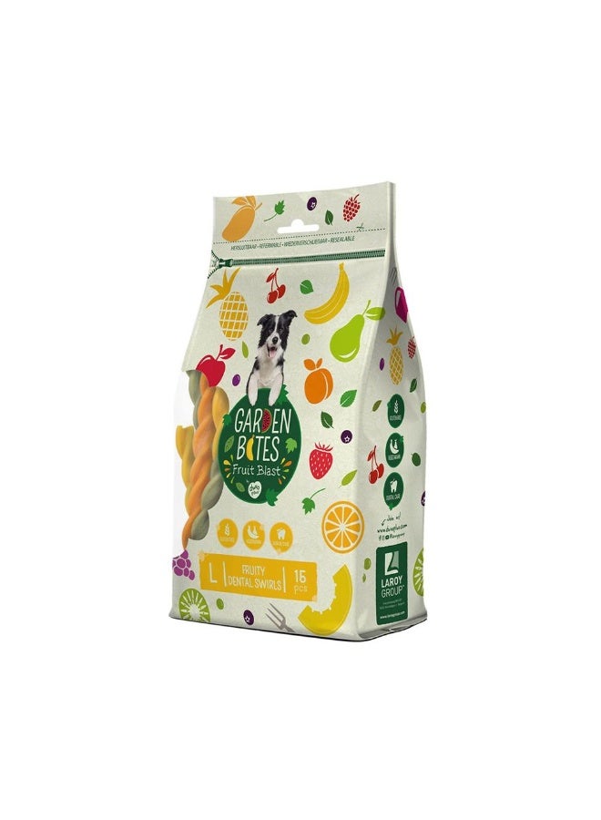 Duvo Garden Bites Fruity Dental Swirls 16cm-15pcs Mixed Colour