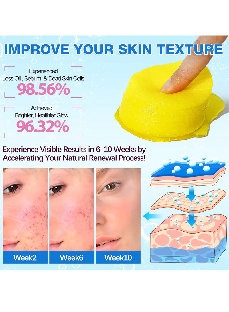 VOGSIG 60Pcs Kojic Acid and Turmeric Cleansing Pads for Dark Spots Helps Balance Skin Oil and Water Fade Spot Remove Excess Keratin Clean Oil Refines Pores Turmeric Kojic Acid Cleansing Pads  - Image 5