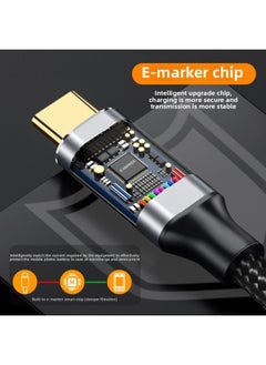 Generic Typec Data Cable 3.1 Male-to-male Charging Cable 5A100W16 Core Full-function 4K Tablet Video Cable-Color:Black 0.5 M [typec3.1 Male To Male]]  - Image 3