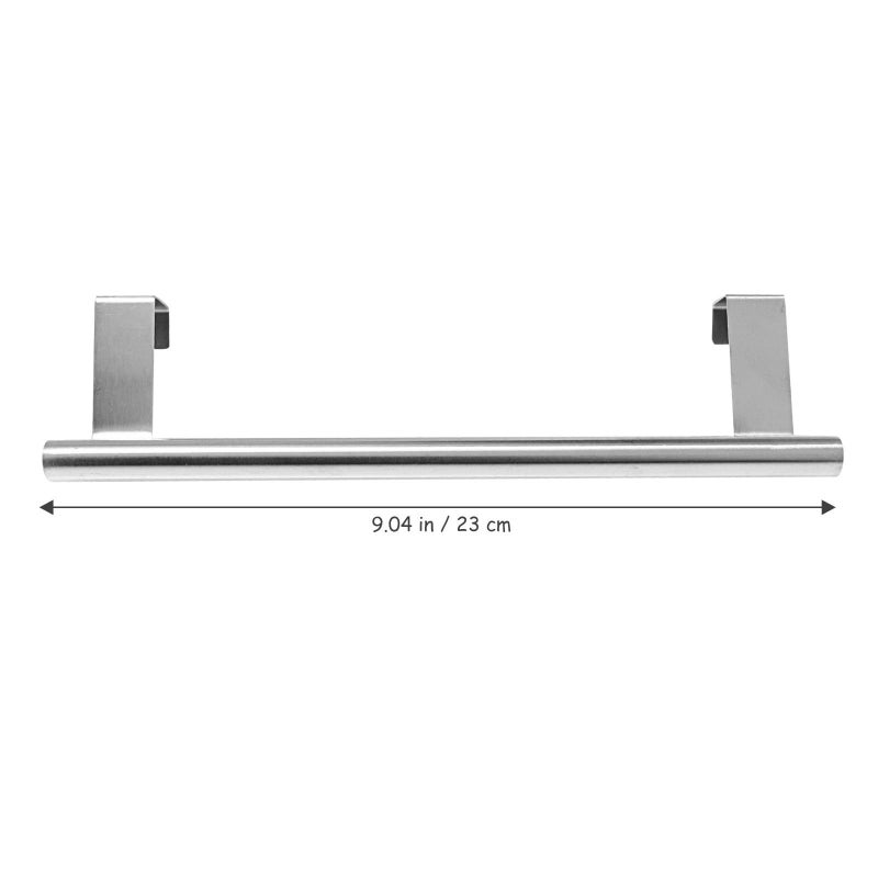 2 Pcs Stainless Steel Towel Rack Nail Free Over Door Bathroom Storage Holder 23cm - Image 3