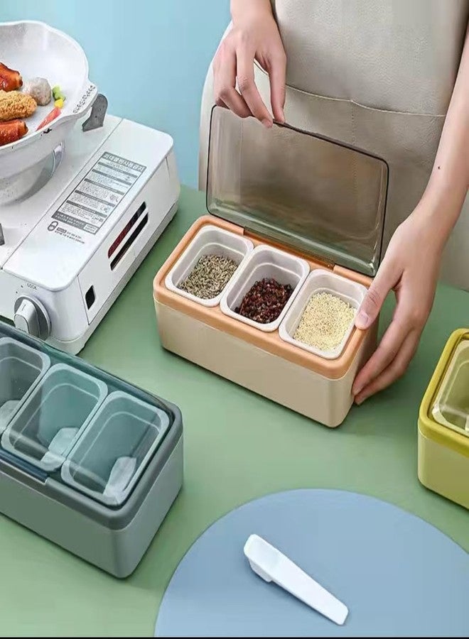Rasdion Unbreakable Plastic Spice Storage Containers For Kitchen Airtight Masala Box Masala Dabba Cereal Dry Fruits Spice Box with Spoon - Image 3