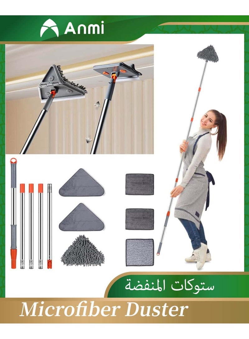 أنمي 8 قطعة ستوكات منفضة ريش ، قابلة لإعادة الاستخدام قابل للغسل منفضة مع 2 متر اضافية طويلة تمديد القطب  - Image 1
