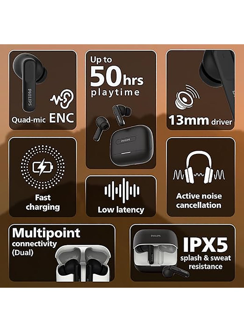 Philips Renewed - Truly Wireless Earbuds with ANC Black - Image 3