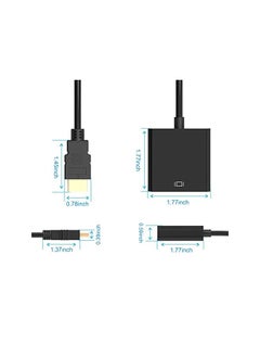 erorex Dilayport Dp To Vga Adapter 1080P Dilay Port Male To Vga Female Interface Video Audio Digital Analog Computer Converter Cable For Desktop Laptop Pc Monitor Hdtv Projector Black  - Image 3