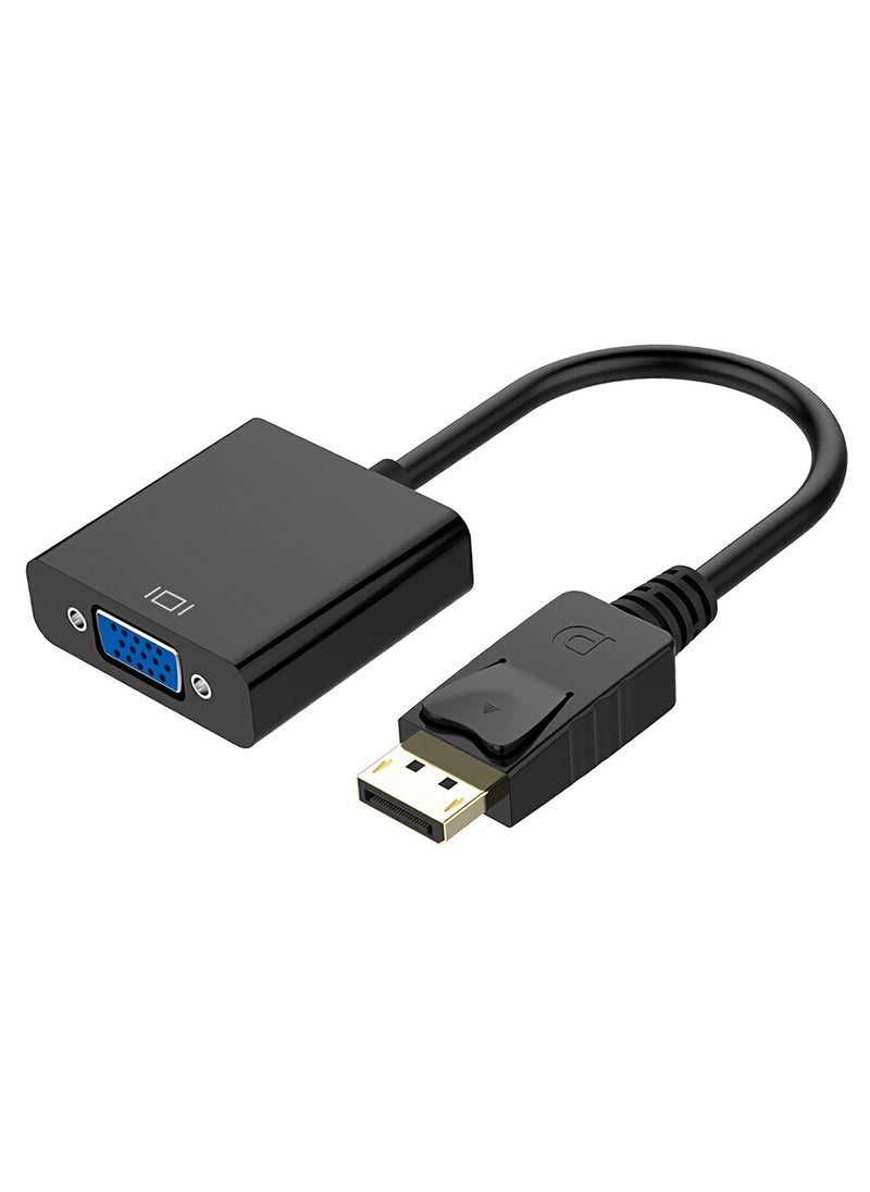 erorex - Dilayport Dp To Vga Adapter 1080P Dilay Port Male To Vga Female Interface Video Audio Digital Analog Computer Converter Cable For Desktop Laptop Pc Monitor Hdtv Projector Black - Image 1