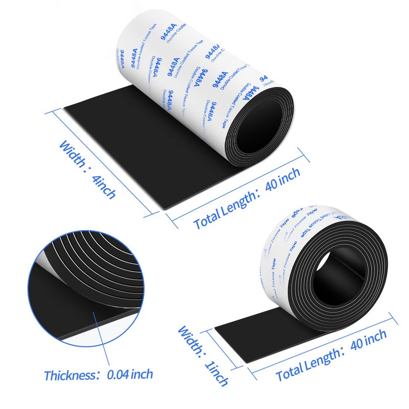 PremiFix Non Slip Furniture Pads, 2 Rolls Rubber Adhesive Pads, Adhesive Rubber Pads for Furniture and Appliances 4x40 inch+1x40 inch - Image 5