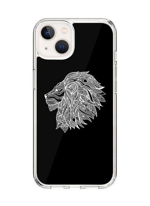 Classic Clear Case for Apple iPhone 14 Hybrid Soft Case Flexible Edges Anti Drop TPU PC Gel Thin Transparent Cover [ Designed for Apple iPhone 14 ] - Lion Abstract Full Print
