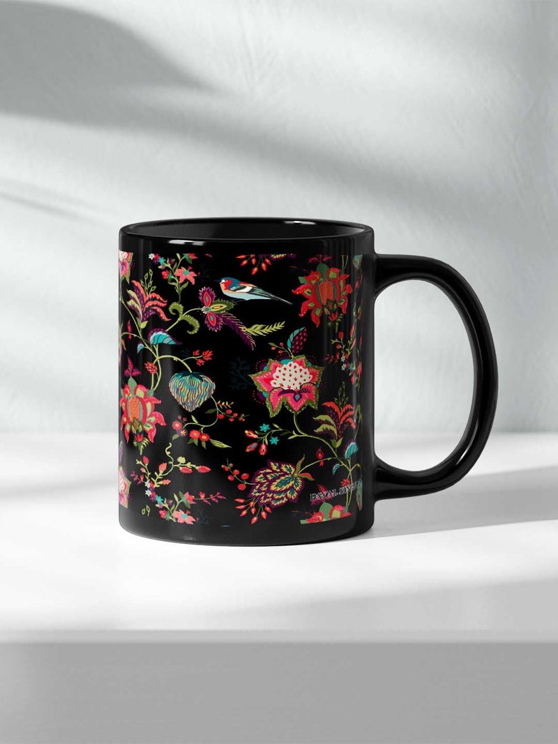 Macmerise Payal Singhal Chidiya Black Ceramic Coffee Mug Premium Ceramic HD Prints Fun and Quirky Designs Tea Mugs Microwave Dishwasher Safe Durable Hygienic 325ml Set of 1 - Image 2