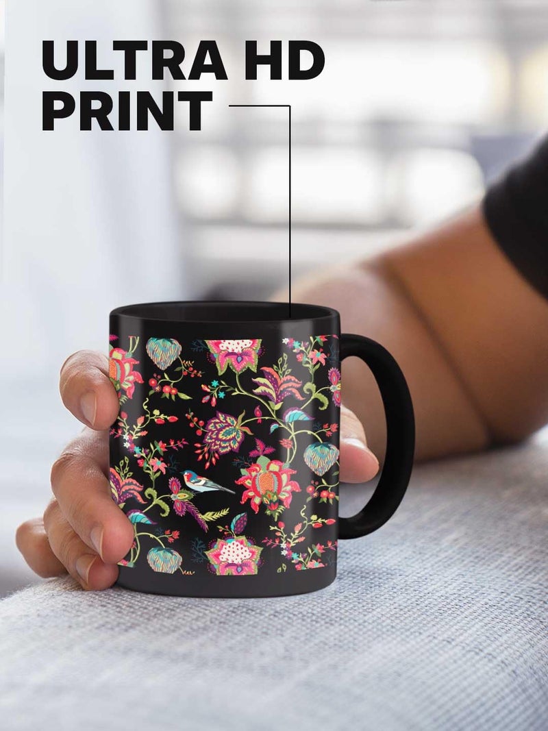 Macmerise Payal Singhal Chidiya Black Ceramic Coffee Mug Premium Ceramic HD Prints Fun and Quirky Designs Tea Mugs Microwave Dishwasher Safe Durable Hygienic 325ml Set of 1 - Image 4