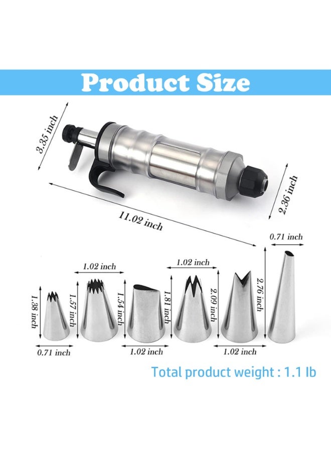 كرونايتي مسدس ضغط يدوي لتزيين الحلويات - صانع الكوكيز مع 6 فوهات - أدوات خبز DIY (أسود) - Image 5