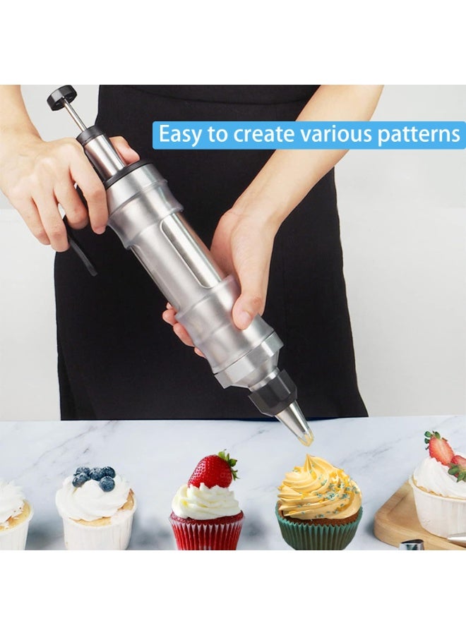 كرونايتي مسدس ضغط يدوي لتزيين الحلويات - صانع الكوكيز مع 6 فوهات - أدوات خبز DIY (أسود) - Image 2