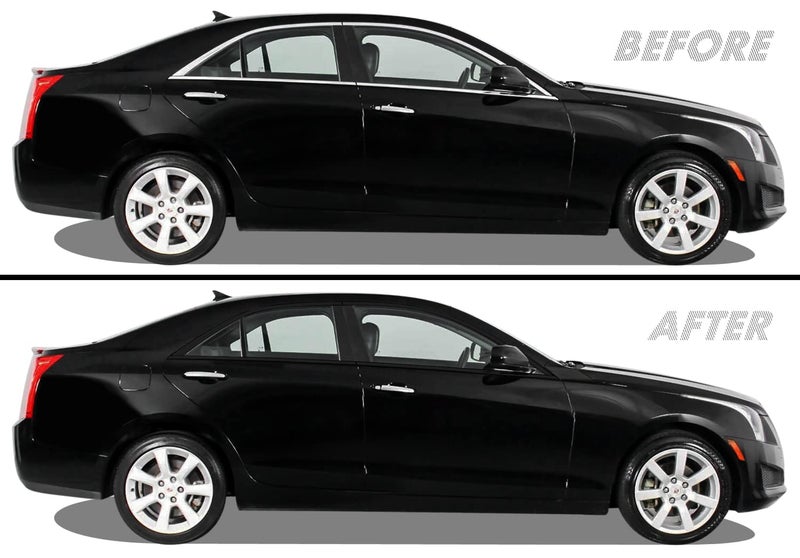 SlickMod Chrome Delete Blackout Vinyl Overlay for 2013-2018 Cadillac ATS Sedan Window Trim (Gloss Black) - Image 1