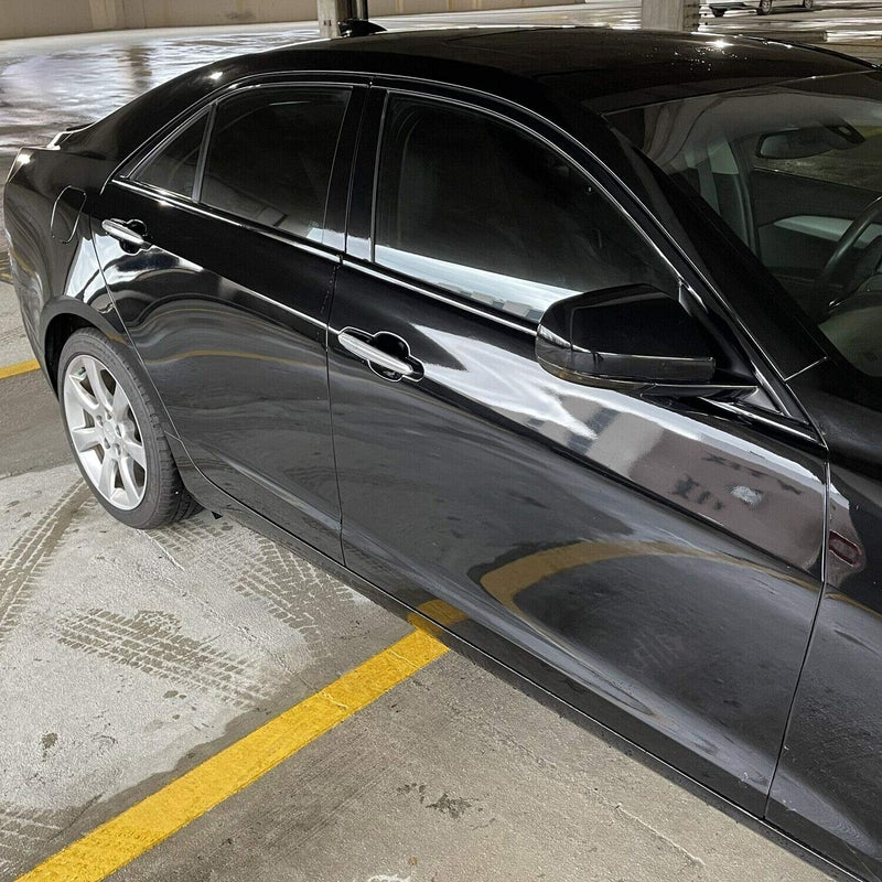SlickMod Chrome Delete Blackout Vinyl Overlay for 2013-2018 Cadillac ATS Sedan Window Trim (Gloss Black) - Image 5