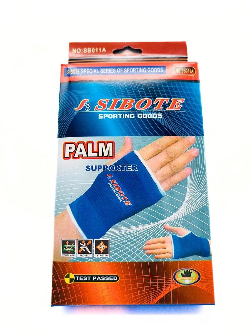 Sibote Palm Support Compression Wrist Brace - 2 Pieces, Blue and White, Elastic Ribbed Design - Image 2