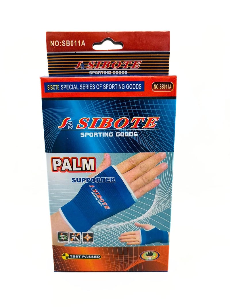 Sibote Palm Support Compression Wrist Brace - 2 Pieces, Blue and White, Elastic Ribbed Design - Image 1