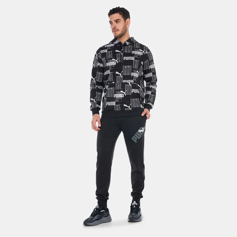 PUMA Men's Essentials+ Logo Lab Allover Print Hoodie