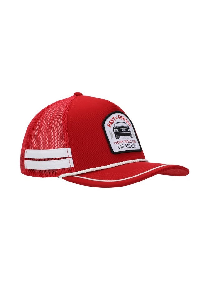 Bioworld - Fast & Furious Race Car Patch Adult Red Trucker Hat - Image 1