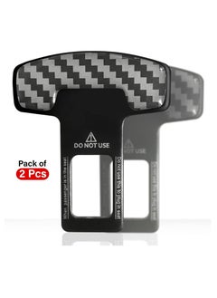 Captaintech Car Safety Seat Belt Buckle Alarm Stopper Silencer Clip Clamp Carbon Fiber Universal (2 Pcs)  - Image 1