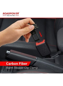 Captaintech Car Safety Seat Belt Buckle Alarm Stopper Silencer Clip Clamp Carbon Fiber Universal (2 Pcs)  - Image 3