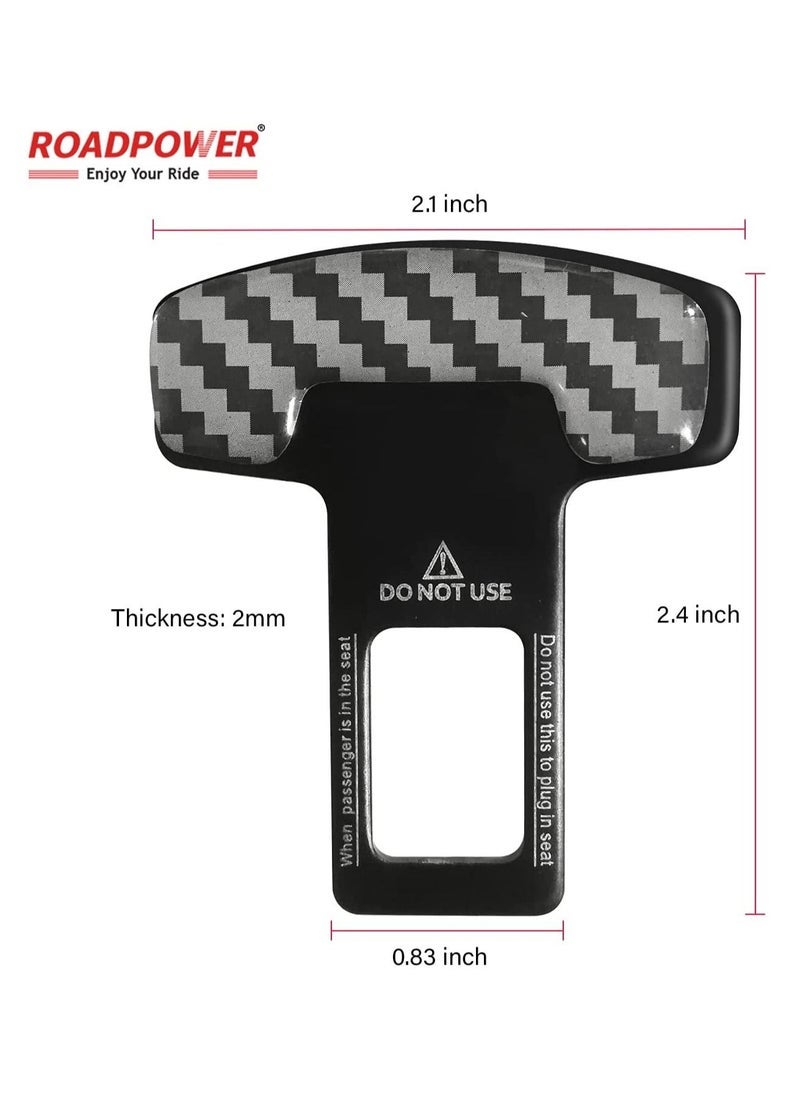 Captaintech Car Safety Seat Belt Buckle Alarm Stopper Silencer Clip Clamp Carbon Fiber Universal (2 Pcs)  - Image 2