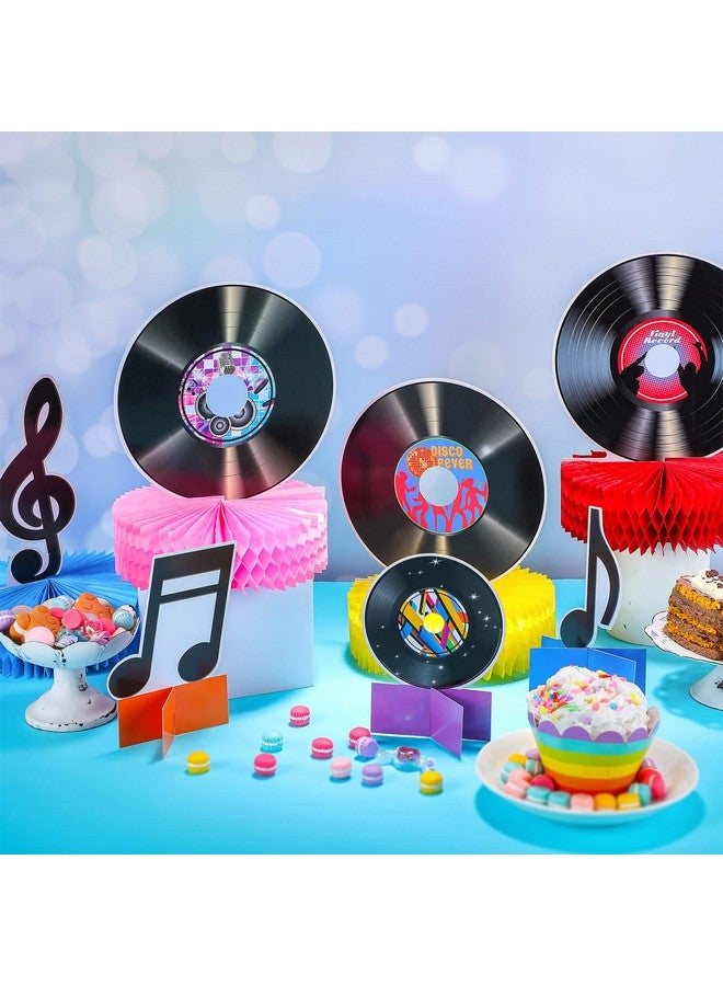 Eaasty 12 Pcs Vinyl Record Honeycomb Centerpieces 1950'S Party Decorations Rock And Roll Music Party Supplies Record Retro Table Decor Record Note Room Decor Sign For 50S Theme Music Party Supplies Favors - Image 4