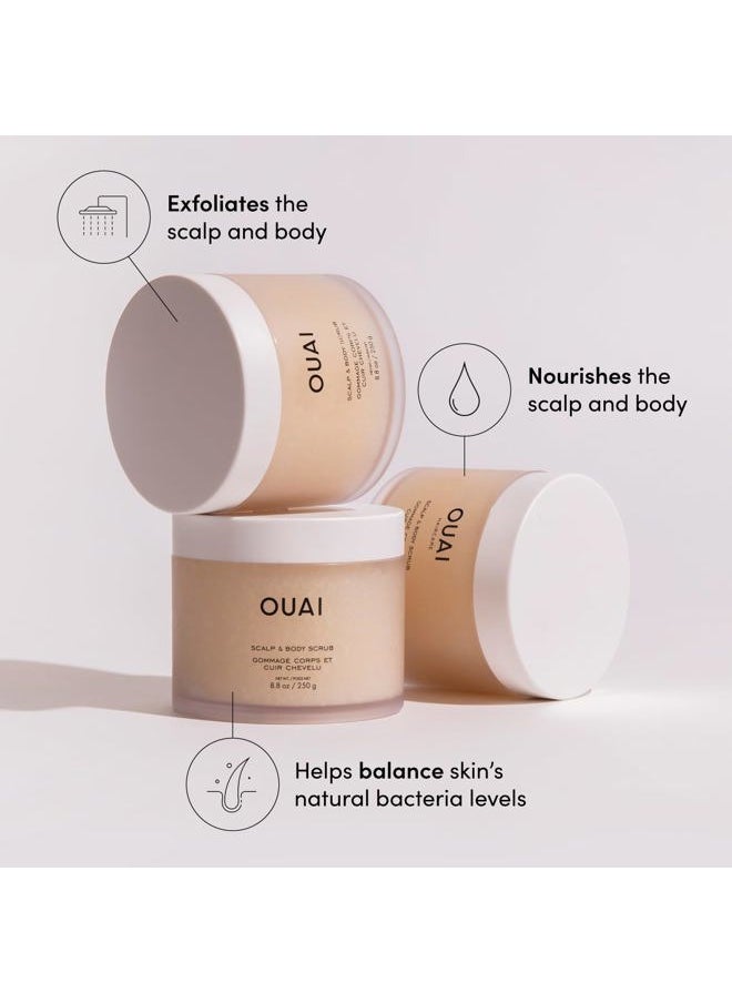 Ouai - Scalp & Body Scrub, Melrose Place - Exfoliating Body Scrub with Sugar & Coconut Oil Blend for Smooth, Moisturized Skin - Gentle Scalp Scrub for Removing Product Build Up (8.8 Oz) - Image 1