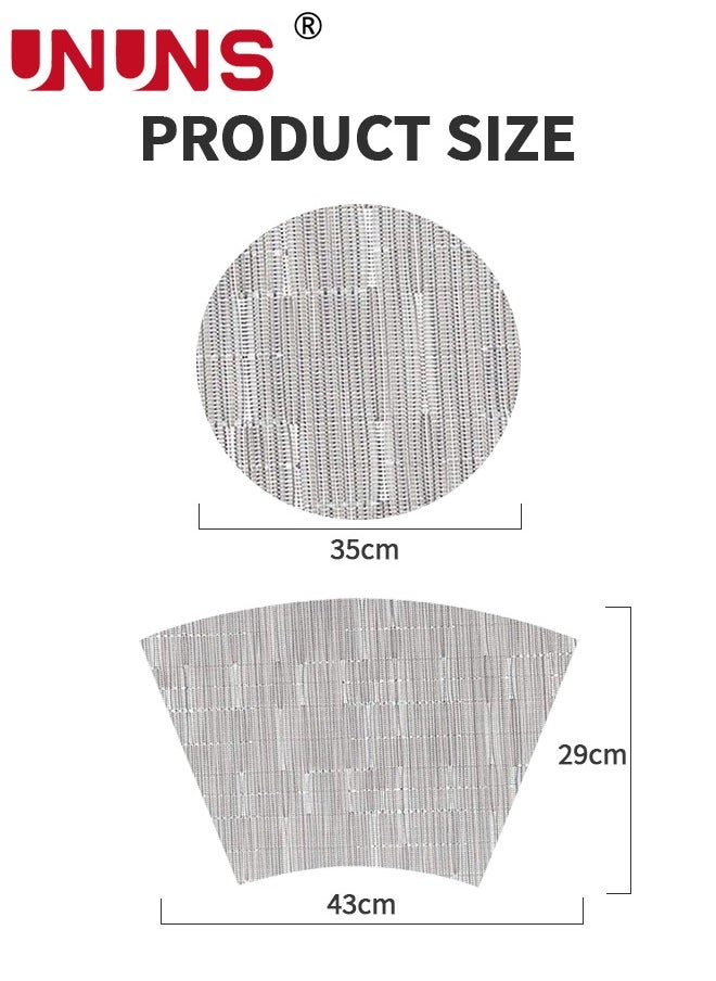UNUNS - Round Table Placemats Set,5-Piece Wedge Place Mat Sets With Centerpiece Round Table Mats,PVC Polyester Heat Resistant Non-Slip Placemats For Dining Table - Image 1