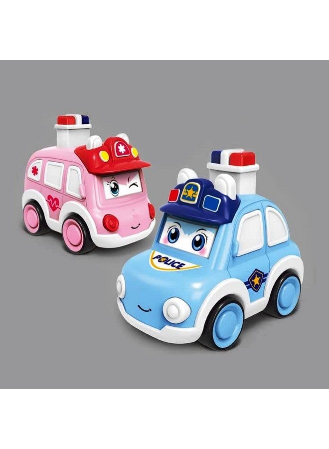 بلو بل مجموعة ألعاب جديدة من Bluebell Kid، سيارة إسعاف وسيارة شرطة بلاستيكية (عبوة من قطعتين)، لعبة سيارة تعمل بالاحتكاك، لعبة احتكاكية للأطفال (متعددة الاستخدامات) - Image 2