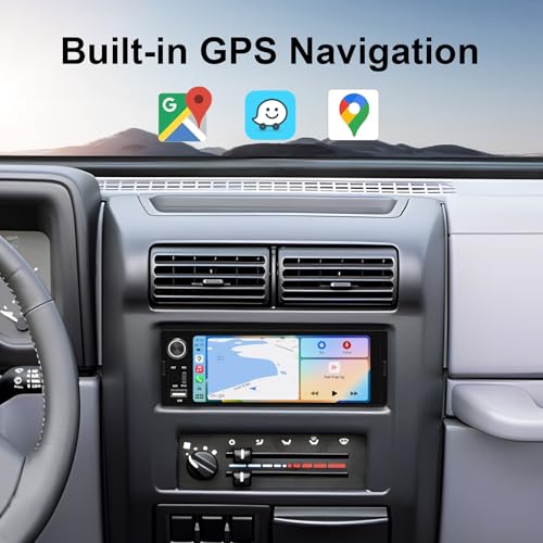 AINAVI 6.36-Inch Single Din Touchscreen Car Stereo - Linux System Single Din Wired/Wireless Carplay Android Auto,1080P HD GPS Navigation Handsfree Calling, SWC/FM/AM/BT (6.36-SD-02) - Image 2