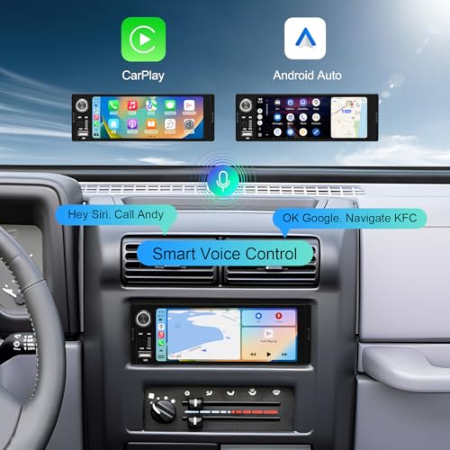 AINAVI 6.36-Inch Single Din Touchscreen Car Stereo - Linux System Single Din Wired/Wireless Carplay Android Auto,1080P HD GPS Navigation Handsfree Calling, SWC/FM/AM/BT (6.36-SD-02) - Image 3
