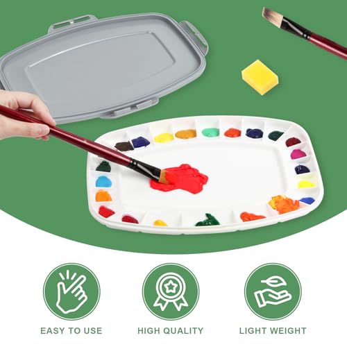 Falling in Art Paint Palette with Lid, Airtight Leak-Proof Watercolor Palette with a Cleaning Sponge, 23 Paint Wells Acrylic Palette, 13 Inches by 9 1/4 Inches - Image 4