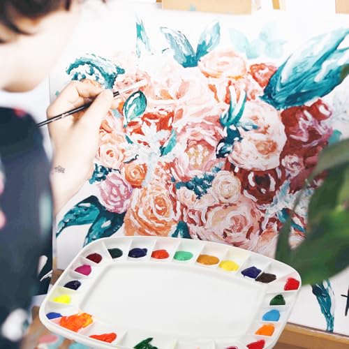 Falling in Art Paint Palette with Lid, Airtight Leak-Proof Watercolor Palette with a Cleaning Sponge, 23 Paint Wells Acrylic Palette, 13 Inches by 9 1/4 Inches - Image 5