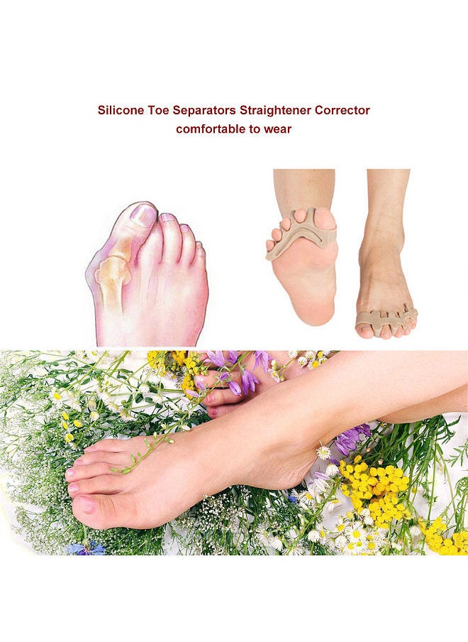 Silicone Toe Separators Straightener Toe Corrector Spacer Spreader Stretchers for Bunion Relief Hammer Toes Toe Correction