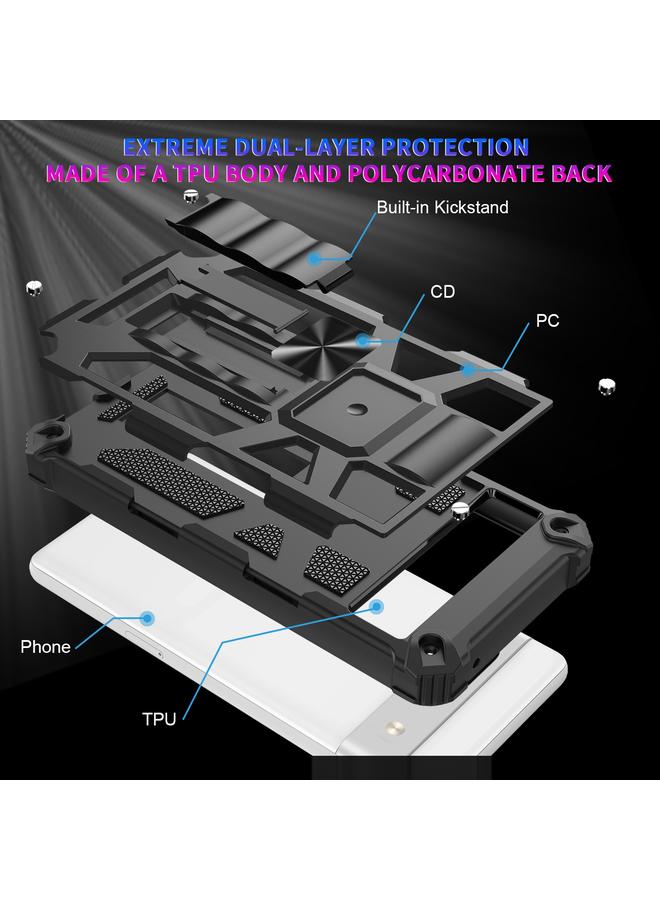 Green Tiger Case For Google Pixel 7a Shockproof TPU + PC Magnetic Phone Case with Holder - Image 5