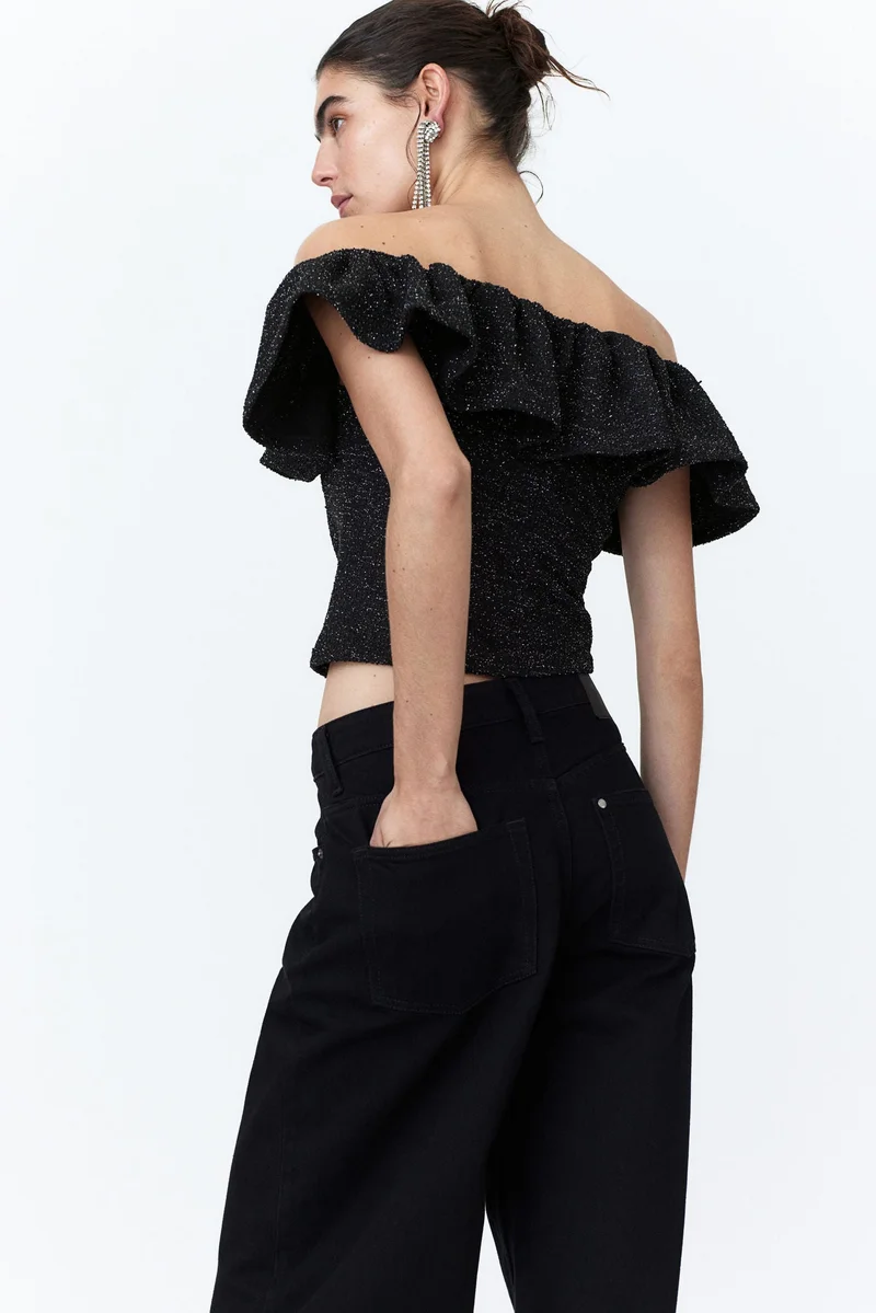 H&M Glittery Off-The-Shoulder Top