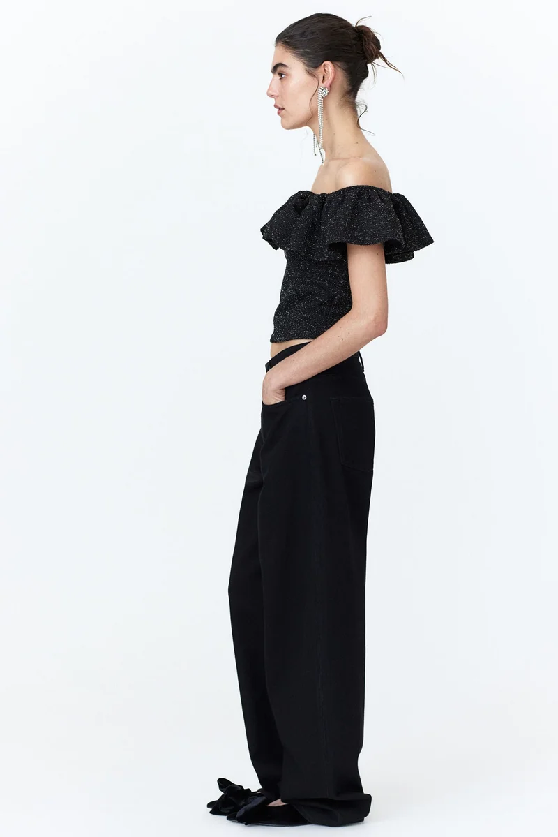 H&M Glittery Off-The-Shoulder Top