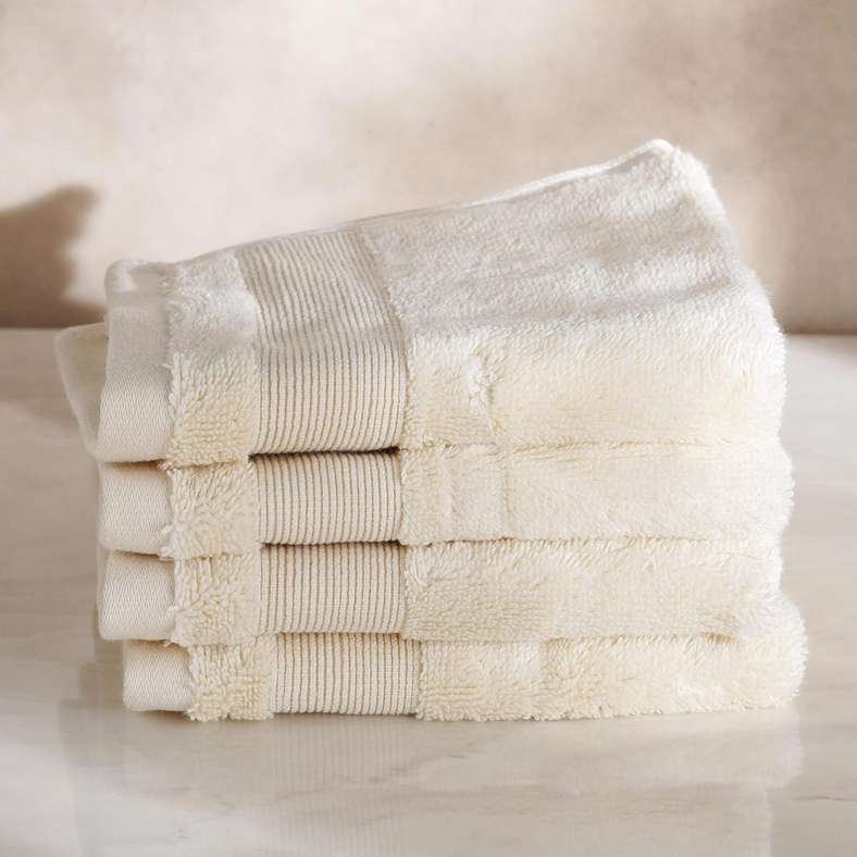 Pan Home Ultra Luxe Turkish Cotton Fingertip Towels - Cream - Image 2