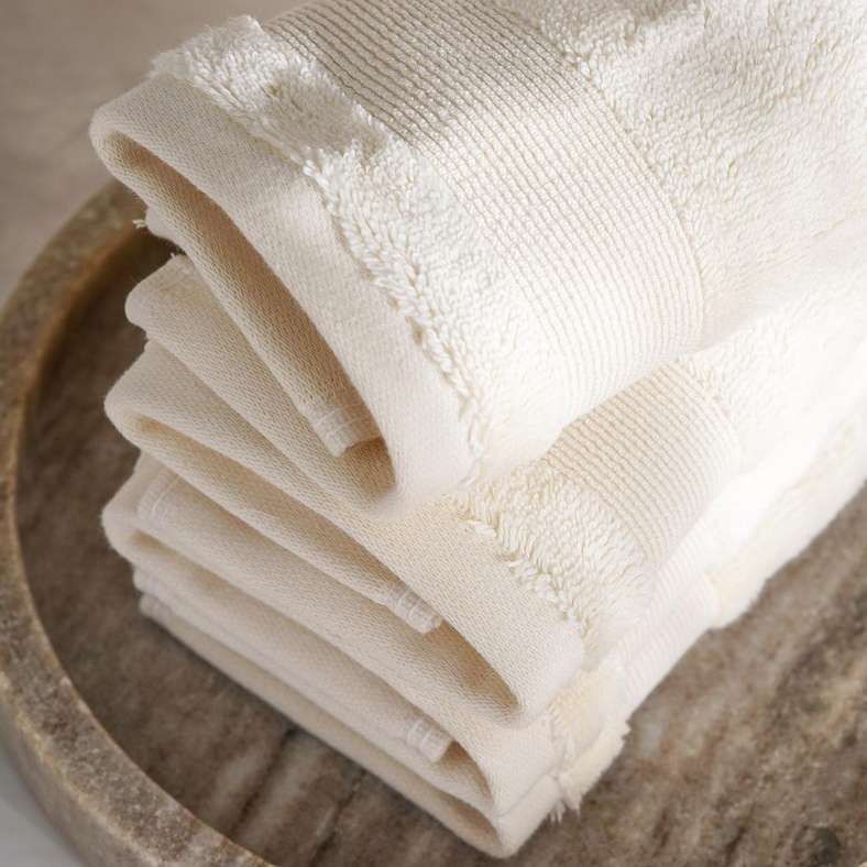 Pan Home Ultra Luxe Turkish Cotton Fingertip Towels - Cream - Image 4