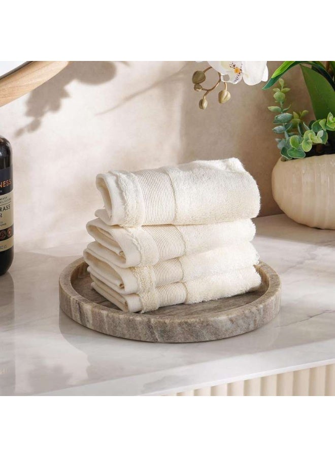 Pan Home Ultra Luxe Turkish Cotton Fingertip Towels - Cream - Image 1