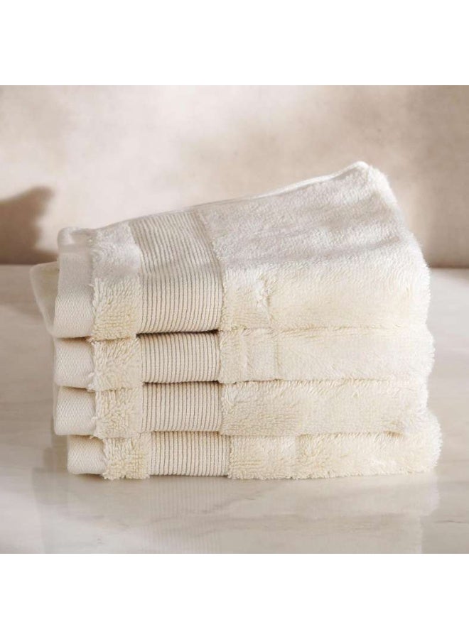 Pan Home Ultra Luxe Turkish Cotton Fingertip Towels - Cream - Image 2
