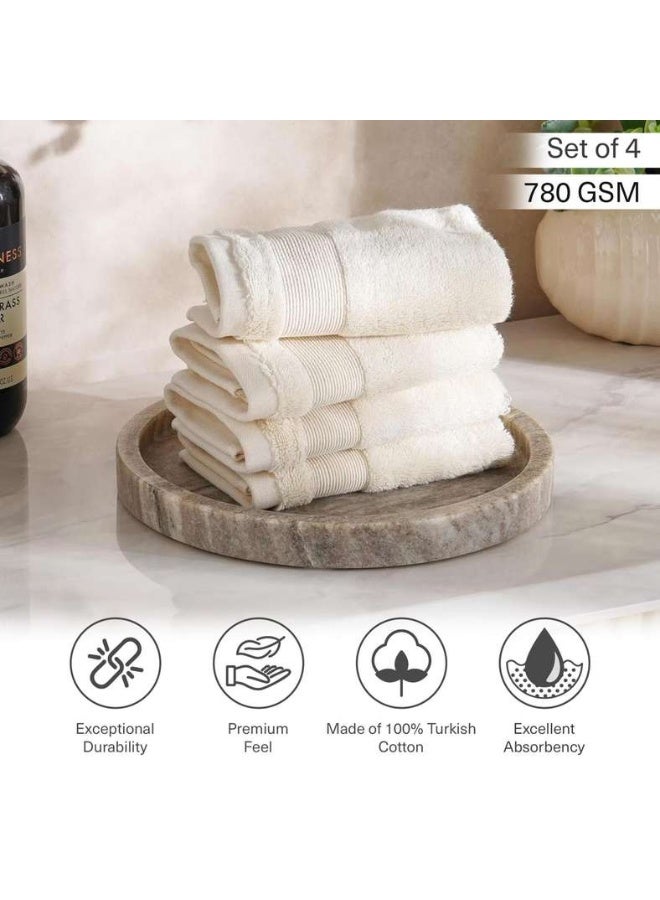 Pan Home Ultra Luxe Turkish Cotton Fingertip Towels - Cream - Image 5