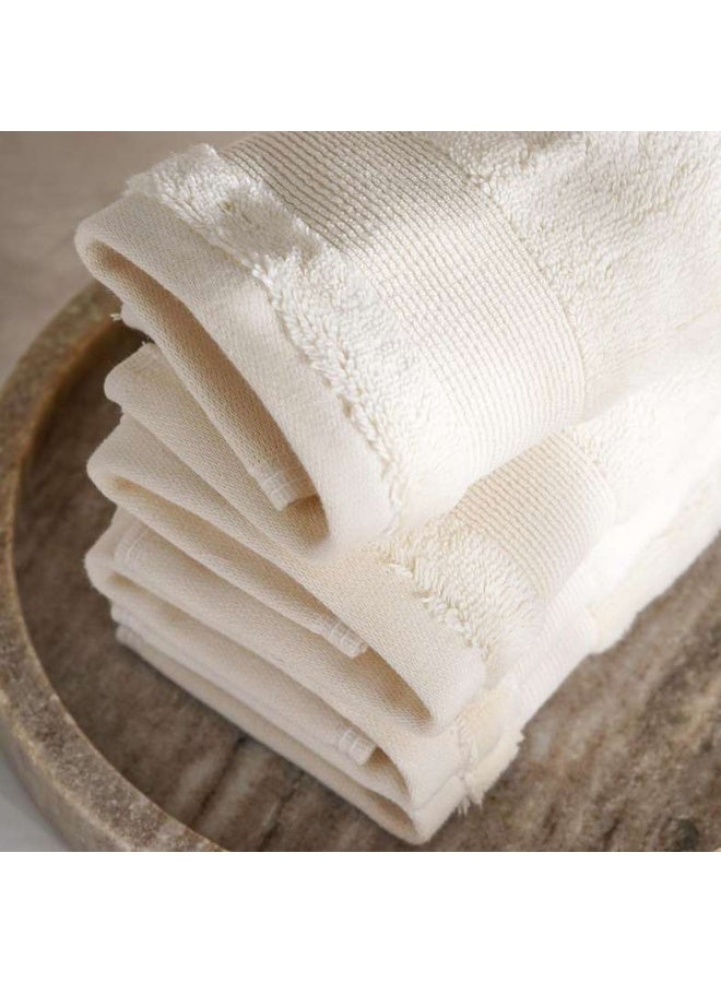 Pan Home Ultra Luxe Turkish Cotton Fingertip Towels - Cream - Image 4