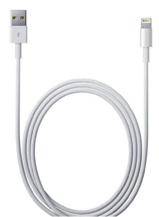 Generic - Headphone for Apple devices wired with USB to Lightning charger cable, white color - Image 1