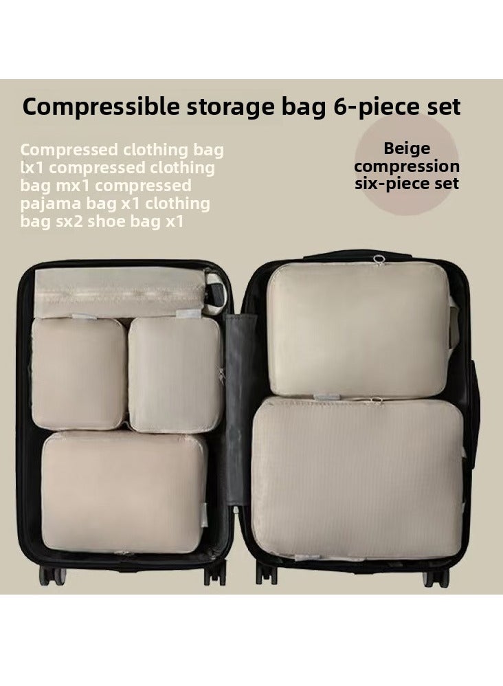 6-Piece Travel Organizer Bag, Waterproof Luggage Organizer Bags for Clothes, Shoes & Accessories, Portable Suitcase Insert Storage Pouches - Image 1