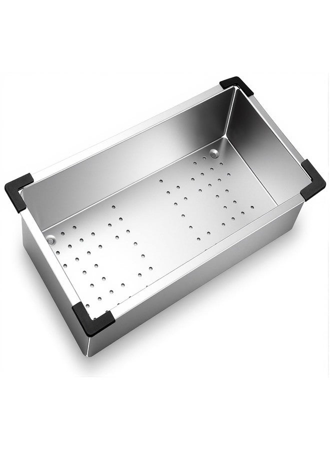 LemonRoad 8 x 17 Inch Stainless Steel Colander for Kitchen, Thickened over the Sink Colander Sink Strainer Basket, Kitchen Supply for Washing Drain Vegetable Fruits Dishes - Image 1