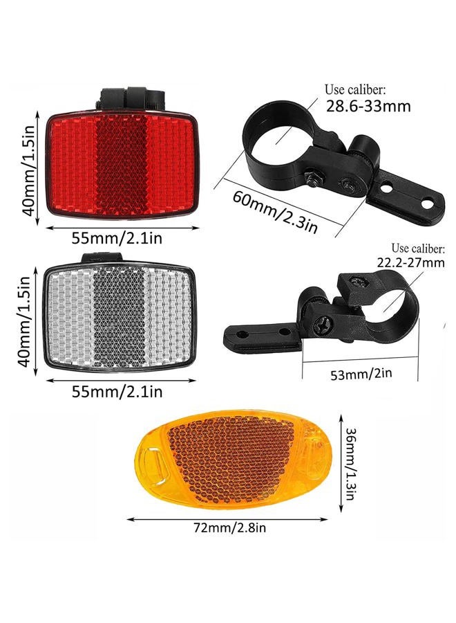 VICDUEKG Bike Front and Rear Reflectors Kit, 12 PCS Bicycle Light Wheel Spoke Reflectors Kit, Cycling Accessories Bike Safety Warning Reflectors for Handlebar and Night Cycling (Orange) - Image 2