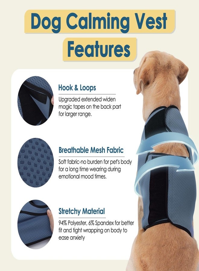 ROZKITCH Dog Anxiety Shirt Calming Jacket, Mesh Dog Anxiety Vest for Thunderstorm Fireworks Travel Vet Visit Separation Anxiety Relief Outdoor Indoor Elastic Breathable Calming Shirt Wrap Blue 3XL - Image 3