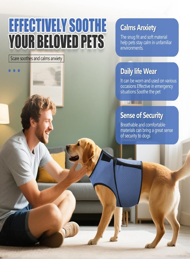 ROZKITCH Dog Anxiety Shirt Calming Jacket, Mesh Dog Anxiety Vest for Thunderstorm Fireworks Travel Vet Visit Separation Anxiety Relief Outdoor Indoor Elastic Breathable Calming Shirt Wrap Blue 3XL - Image 5